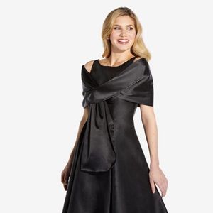 Adrianna Papell Charmeuse Wrap In Black